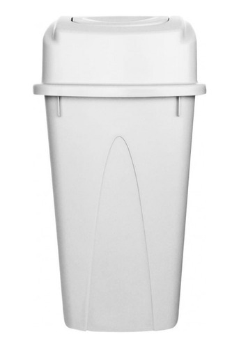 Bote Basura Plástico Blanco Tapa Balancín Lateral 65 Litros