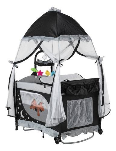Cuna De Viaje Corral Con Toldo Starkids Draco Azul Marino