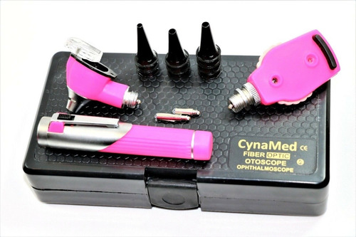 Imagen 2 de 7 de Otoscopio Oftalmoscopio Set Diagnostico Pink Premium
