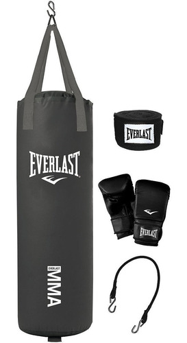 Kit Costal De Boxeo 70 Lbs Con Guantes Y Vendas Everlast Mma