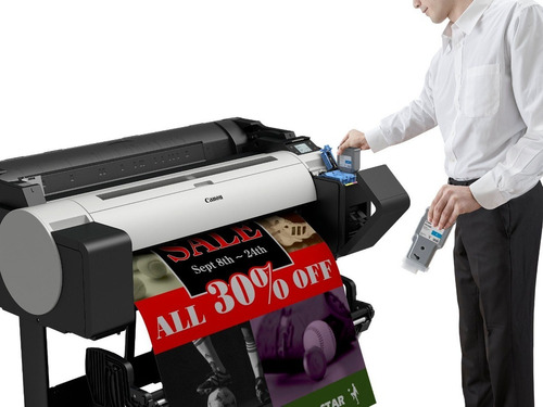 Imagen 4 de 4 de Plotter Canon Imageprograf Tm-200 24 Con Pedestal 5 Colores