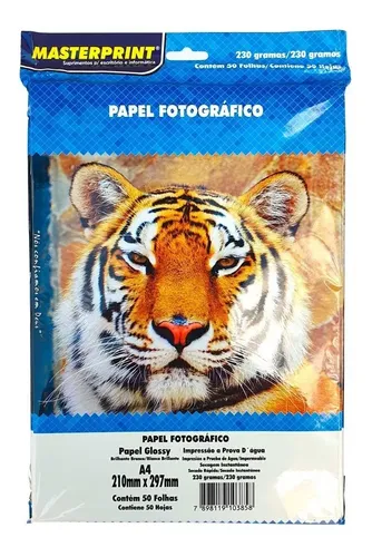 Papel Fotográfico Masterprint A4 230g Brilhante 100 Folhas