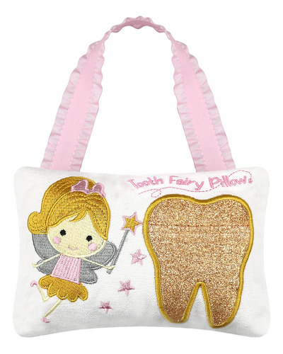 Tooth Fairy Pillow Embroidery Cartoon Fairy Gold Tooth Pock.