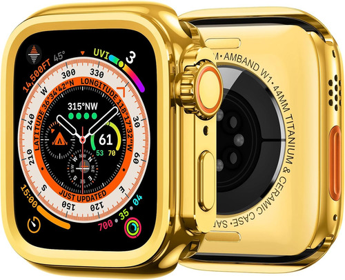 Funda De Metal Dorada P/apple Watch Series 6/5/4 Se/se2 44mm