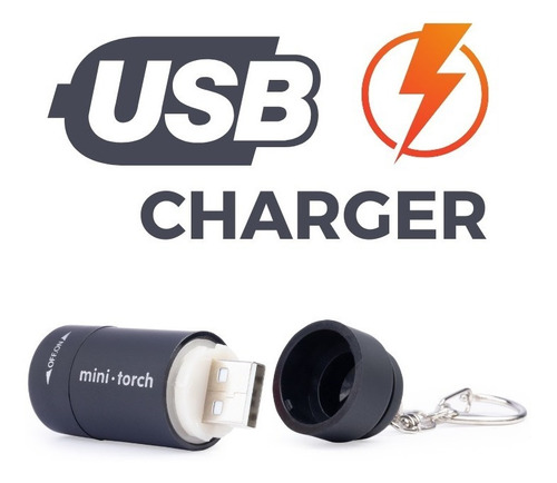 Imagem 2 de 4 de Mini Lanterna Tática Com Carregamento Usb ( Super Branca )
