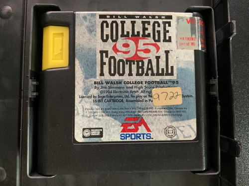 Bill Walsh College Football '95 Sega Genesis Sin Manual (Usado)