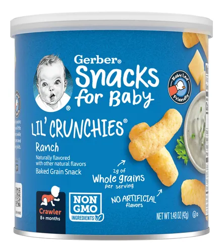 Snacks Gerber Lil Crunchies Ranch, 44 Ml, Para Bebé (paquete