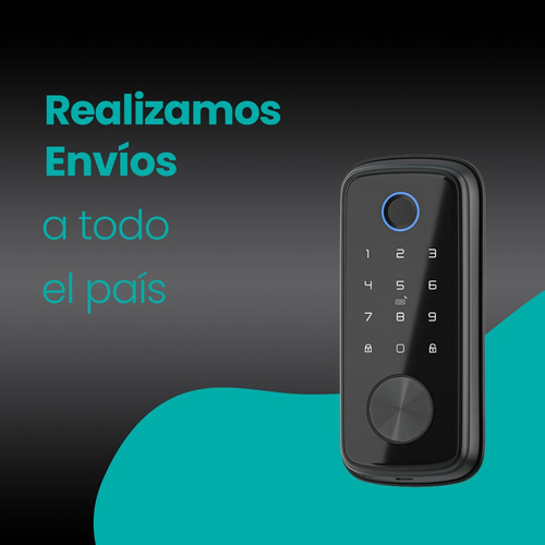 Cerradura Digital Inteligente Codigo Huella Cámara Interfono Negro