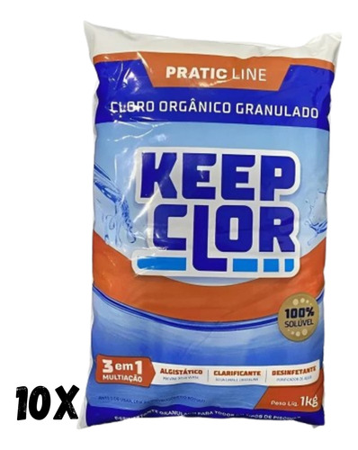 Kit Com 10 Keepclor Dicl 40% Pratic Line Saco 1kg