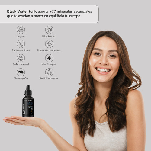 Black Water Tonic 50 Ml | Alcalinizador | Fulvico Shilajit