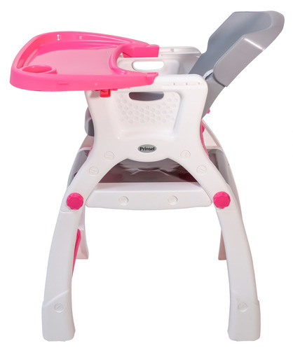 Silla Periquera Para Bebé Prinsel Caddy Convertible A Escritorio 2 En 1 Rosa Con Gris