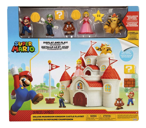 Super Mario Mushroom Kingdom Castle Deluxe Castillo C/5 Figs Color Rojo
