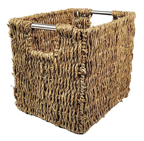 Cajón de mimbre / cesta organizadora 30x30x30 cm.