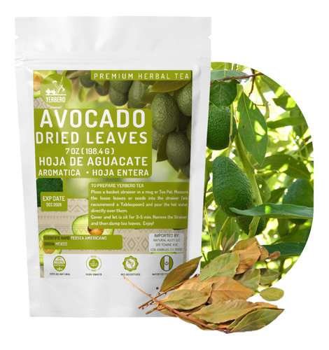 Yerbero - Hojas De Aguacate Secas Aromaticas Enteras 3.5 Oz 