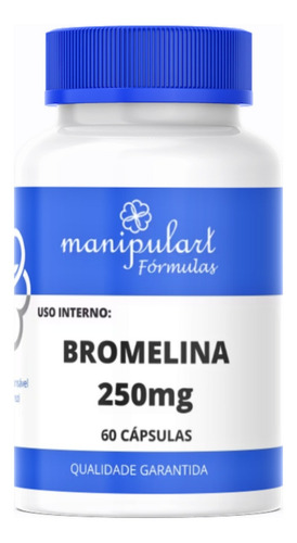 Bromelina 250mg - 60 Cápsulas Sabor Sem Sabor