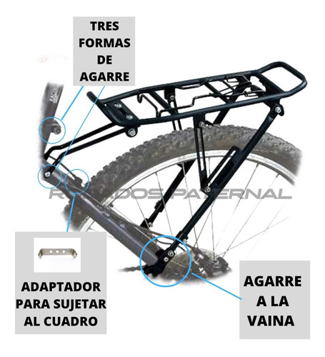 Imagen 2 de 10 de Porta Para Bicicleta R 26 A 29 Disco O V-brake Silla Alforja