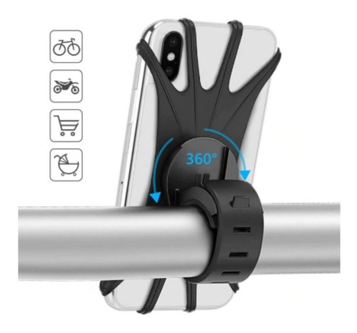 Imagem 3 de 5 de Suporte De Celular Em Silicone Preto