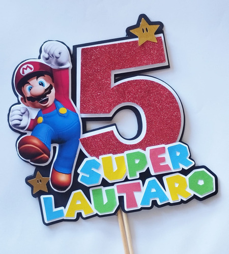 Topper Deco Torta Super Mario Personalizado 