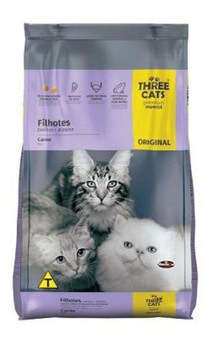 Ração Three Cats Original Gatos Filhotes 10,1kg