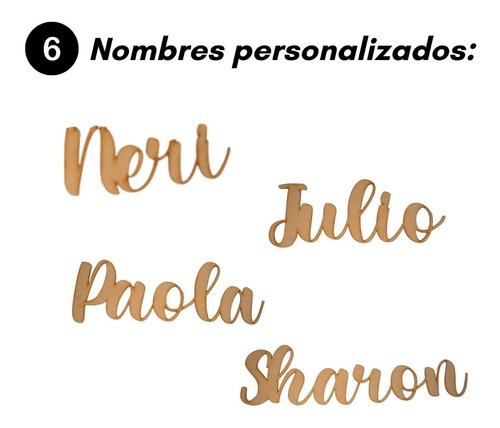 6 Nombres Personalizados Arbol Navidad Decoracion Adorno Mdf