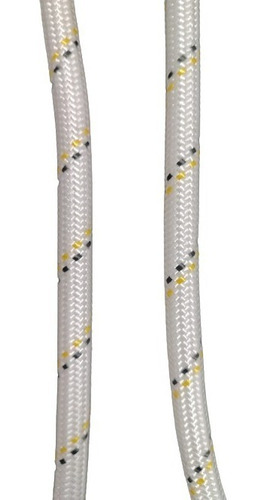 Soga Cuerda Seguridad 13mm Certif Silleta Rappel X 30 Metros Blanco Con Pintas Negras Y Amarillas