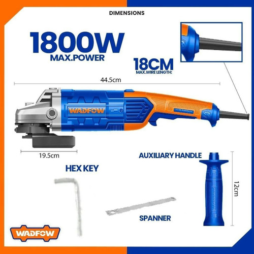 Amoladora Grande Angular 180mm 7 Pulgadas Motor 1800w