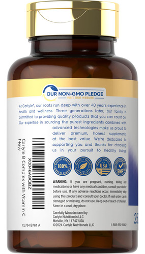 Carlyle Complejo Vitaminas B Plus Vitamina C 250 Tabletas