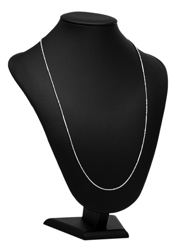 Conjunto Corrente Masculina Fina 1.2mm Prata Cj-175 Aço Inox