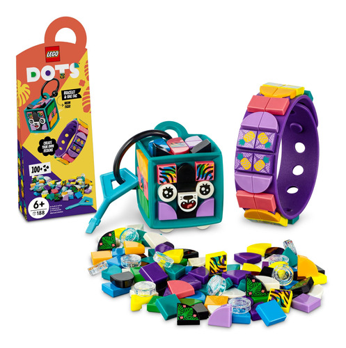 Lego Dots Neon Tiger Bracelet & Bag Tag 41945 (188 Piezas)