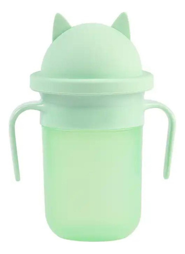 Papu Baby Vaso Entrenador 360° Para Bebés. Antiderrames Color Verde Claro Gatito 360