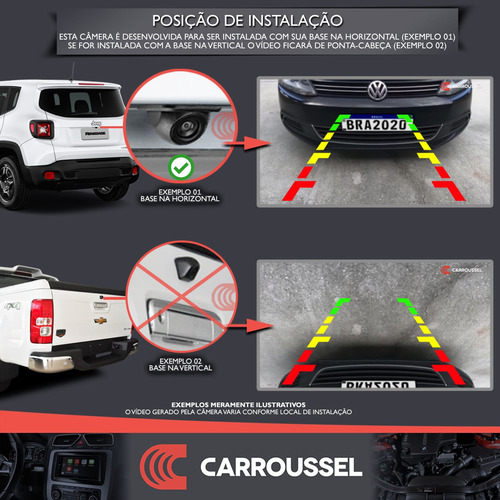 Imagem 5 de 8 de Câmera Frontal Tartaruga Universal H-tech Ht-cr200