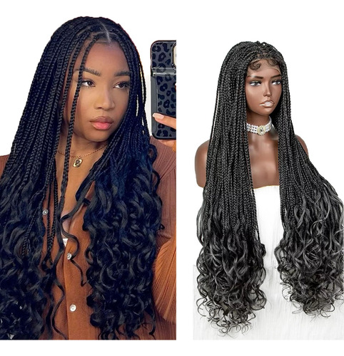 Pelucas Trenzadas Africanas Negras Naturales De Pelo Sintéti