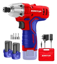 Comprar Atornillador De Impacto 1\u002F4 12v + 2 Bat 1.5ah Emtop Color Rojo