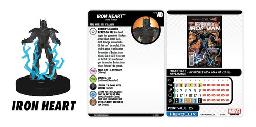 Heroclix Iron Heart #071 Chase Rare Avengers/defenders War (Usado)