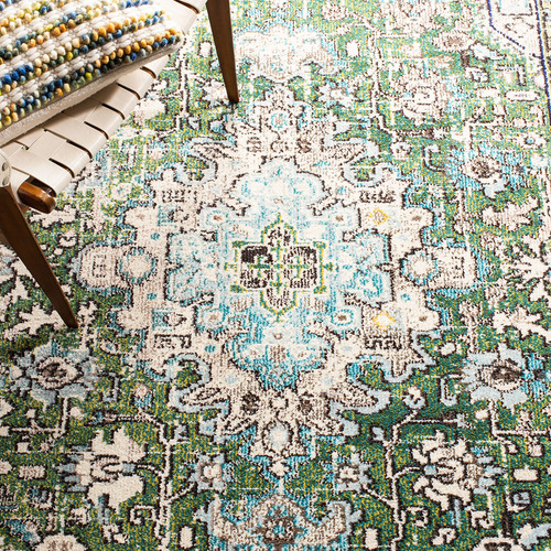 Alfombra De Pasillo 66 X 427 Cm Verde Turquesa Bohemia