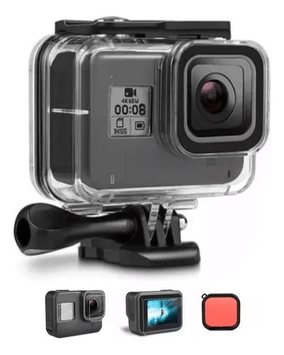 Funda Impermeable Para Gopro Hero 8 Con Filtro Rojo Len