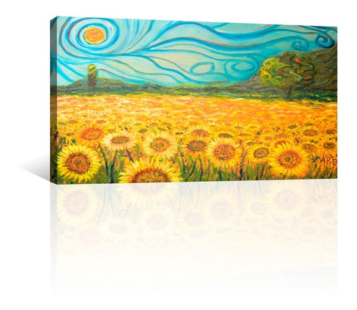 Cuadro Canvas Arte Campo De Girasoles Por Vincent Van Gogh