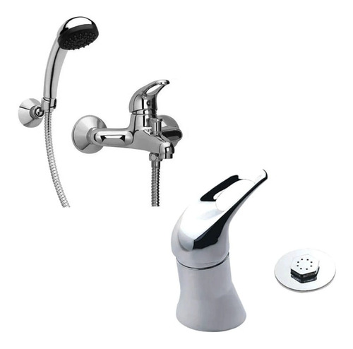 Set Griferias Hydros Link Portobelo Monocomando Bidet Ducha Ahora 12 Y 18