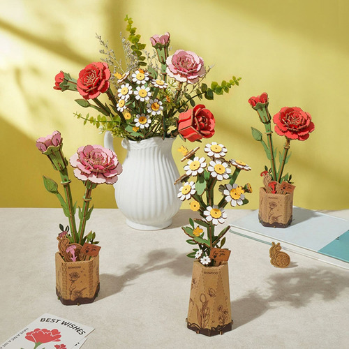 Miniatura Armable Flor Manzanilla Rowood Wooden Bloom Craft