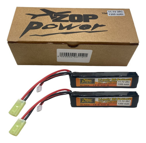 X2 Bateria Li-poly Bateria Lipo 1300 11.1 V Replica Airsoft