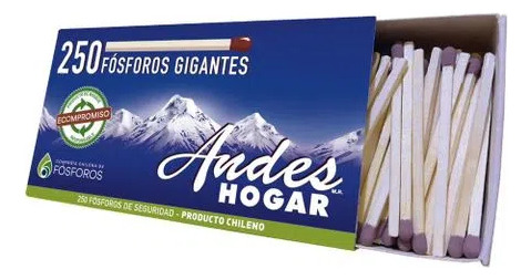 Fosforos Gigantes Hogar Los Andes 250unid(5 Display) Super
