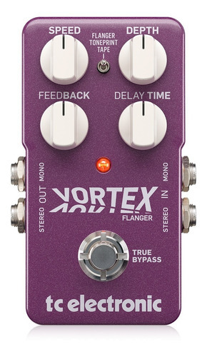 Pedal Tc Electronic Vortex Flanger Estéreo Calidad Estudio Color Púrpura