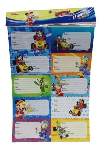 Etiquetas Escolares Mickey Mouse (3*unid)