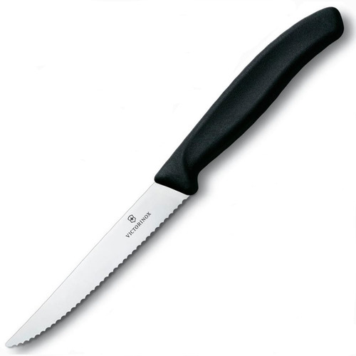 Cuchillo Victorinox Para Carne 11cm Dentado Negro 6.7233.20