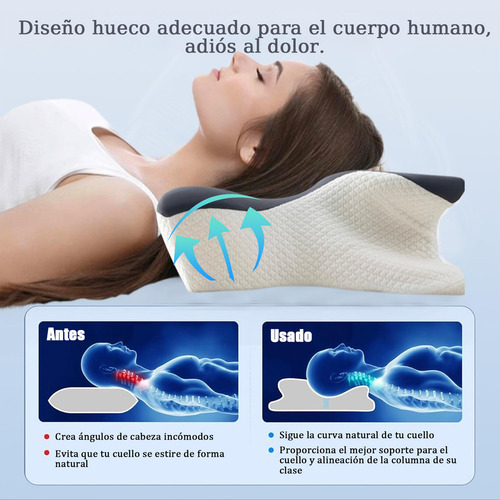 Almohada Memory Foam Ortopédica Ergonómica Cervical Confort Color Blanco