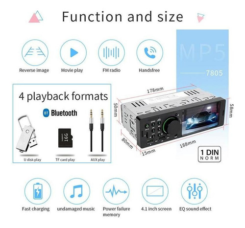 Som Automotivo Com Tela 4.0 E Câmera Micro Bluetooth