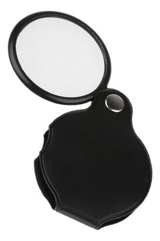 Lupa De Lente Redonda De Bolsillo Compacto 5x Lupa Negra
