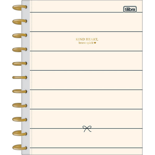 Caderno Tilibra Tilidisco West Village 160 folhas  pautada decoradas 10 assuntos unidade x 1 27.5cm x 20cm listras kind heart brave spirit cor rosa