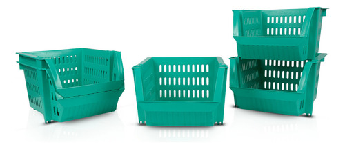 Kit 5 Bin Organizador Mini Cesto Encaixável Tiffany