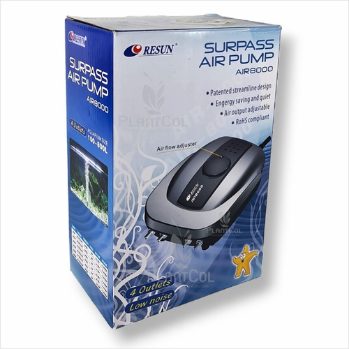 12 L/min Motor Aireador Aire 4 Salidas Air8000 Acuario